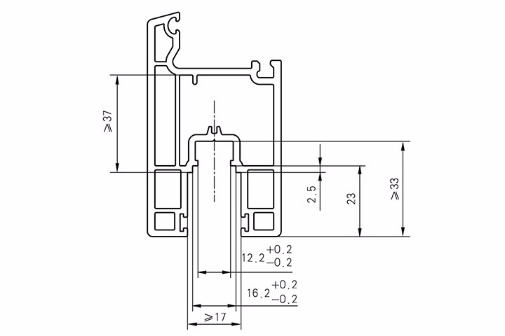 推拉门窗传动锁闭器槽及推拉门滑轮槽口尺寸