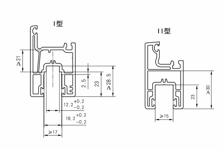 推拉窗扇传动锁闭器槽及推拉门滑轮槽口尺寸
